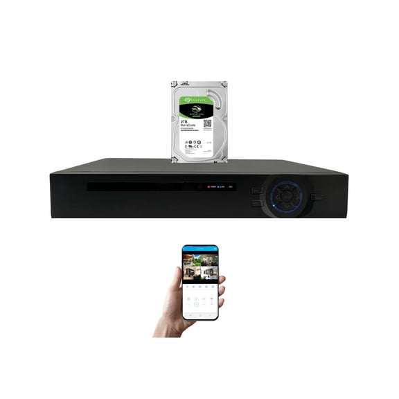 Evertech 16 Channel AHD CVI TVI Analog DVR High Definition Security Camera Digital Video Recorder 2TB Hard Drive