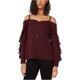 thumbnail image 2 of Blusa sólida bar III con botones para mujer roja grande, 2 of 2