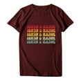 thumbnail image 4 of Pompotops T-Shirt Décontracté à Manches Courtes pour Femmes avec Imprimé Lettre, 4 of 6