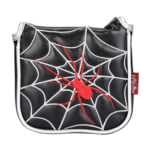 Funda para putter de golf de piel sintética cuadrada, antideslizante, con forro grueso y protector. Araña Negra