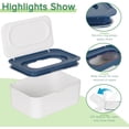 thumbnail image 3 of 2 Pack Baby Wipes Dispenser, Wipes Case Baby Wipe Holder Keeps Wipes Fresh, Non-Slip, Easy Open & Close (2 Pack Blue), 3 of 8