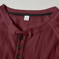 thumbnail image 5 of Henley Shirts for Men Long Sleeve Casual Button T-Shirt Stylish Pullover Shirts Wine XL, 5 of 7