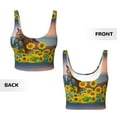 thumbnail image 5 of Fotbe Horse Sunflowers Pattern Womens' Sports Bra Longline Wirefree Padded with Medium Support Sports Moisture-Wicking Workou Vest,Tank Top-Small, 5 of 7