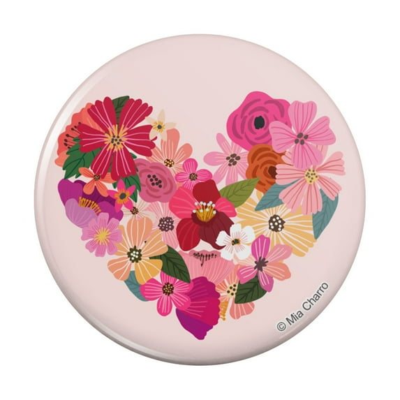 Love Flower Hearts Pinback Button Pin