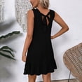 thumbnail image 5 of ClodeEU Women's Sleeveless Tank Dress with Ruffle Hem and Back Tie,Casual Loose Fit Knee Length Dress Black,Women's Plus L, 5 of 8