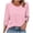 Pink A1, variant on NJDVHB Womens 3/4 Sleeve Round-Neck Blouses & Shirts,Women's Round Neck Button 3/4 Quarter Sleeve Top