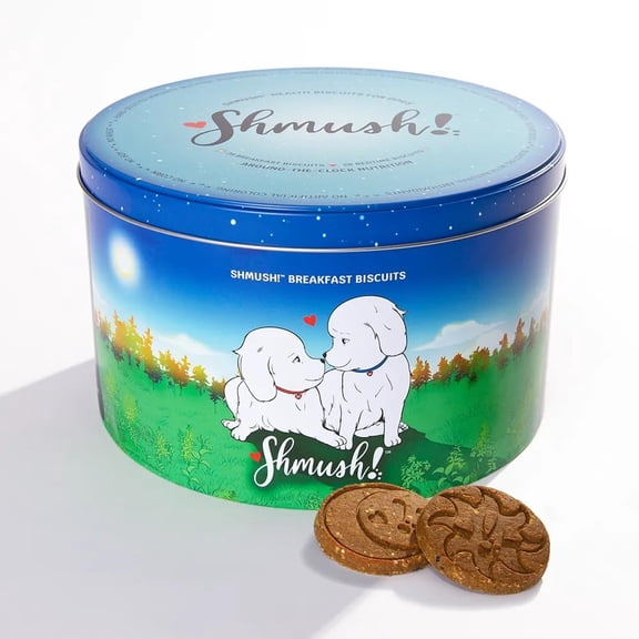 Shmush! Breakfast & Bedtime Biscuits for Dogs, Pet Wellness Treats, 100% Natural Non-GMO, Made in USA
