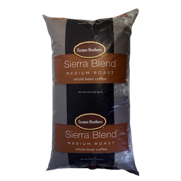Farmer Brothers Medium Roast Sierra Blend, Whole Bean Coffee, 1/5 lb