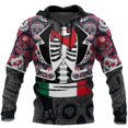thumbnail image 3 of Sudadera con capucha unisex de estilo hip hop de estilo informal, estilo retro medieval, con estampado 3D de calavera y oración para hombre, 3 of 5