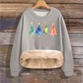 thumbnail image 7 of Danhjin Christmas Sweatshirts for Women Fleece Lined Festive Print Oversized Pullover Tops Long Sleeve Loose Crew Neck Fall Winter Fashion Casual Warm Shirts, 7 of 7
