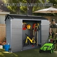 thumbnail image 2 of 8x4 FT Resin Outdoor Storage Shed with Floor, Waterproof Garden Bike Shed with Lockable Door and 2 Windows, Easy Assembly Tool Shed for Bike, Tools, Garden Accessories, 2 of 7