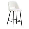 thumbnail image 1 of Pemberly Row Moderne Boucle 26" Tabouret de Comptoir en Blanc (Lot de 2), 1 of 2