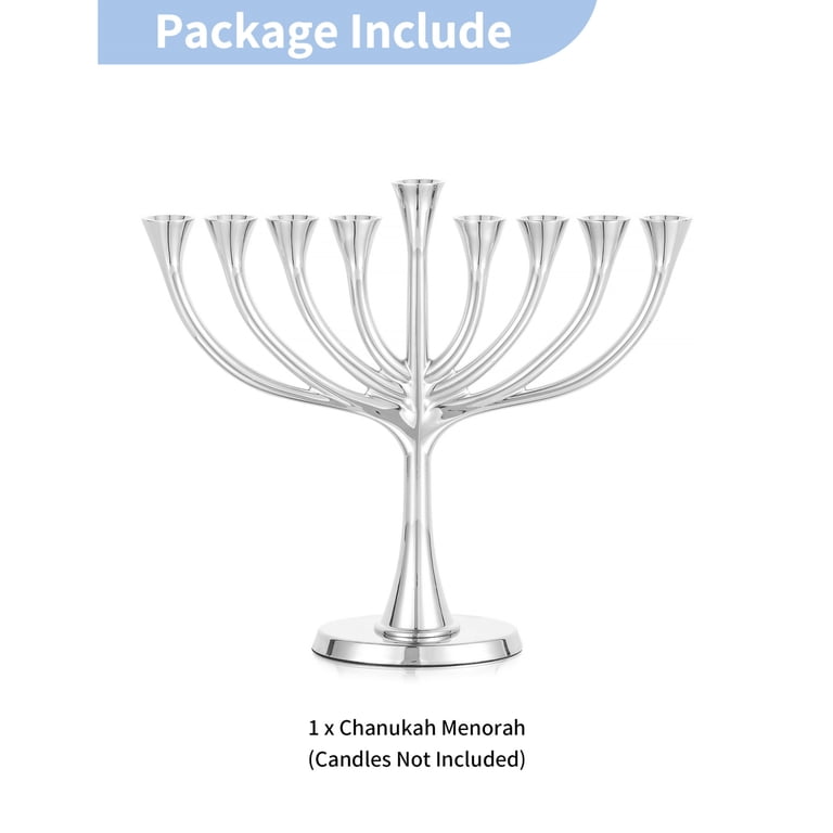 Sziqiqi 9-Branch Silver Hanukkah Menorah, Tree of Life photo 6