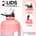 thumbnail image 4 of GEDUX 64oz Half Gallon Motivational Water Bottle with 2 Lids (Chug and Straw), BPA Free Sports Drink Water Jug with Time Marker for Camping Sports Workouts and Outdoor Activity, 4 of 7