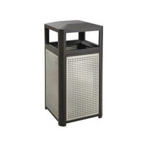 Safco Evos Outdoor/Indoor Steel Waste Receptacle Trash Can 38 Gallon Black