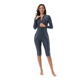 thumbnail image 1 of Doomiva Combinaison de Surf pour Femmes Maillot de Bain à Manches Longues Fermeture Éclair devant Gris TTG, 1 of 5