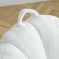 thumbnail image 4 of Oversized Faux Fur Bean Bag Chair with Footstool White Shell-Shaped Floor Sofa for Living Room Bedroom Gaming, 4 of 9