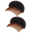 thumbnail image 1 of 2 piezas de color marrón para mujer, esponja suave de espuma, pinza para el cabello, peine para el cabello, herramienta para trenzas, accesorios de peinado, inserciones de base, almohadillas para el c, 1 of 3