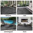 thumbnail image 2 of DEORAB Outdoor Rugs Waterproof Plastic Straw Mat 8'x10' Reversible for RV Patio Deck Beach Black & Gray, 2 of 5