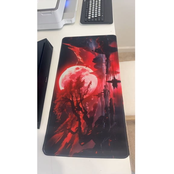 Red Landscape Large Gaming Mouse Pad 23.6"x11.5" Non-Slip Desk Keyboard Mat