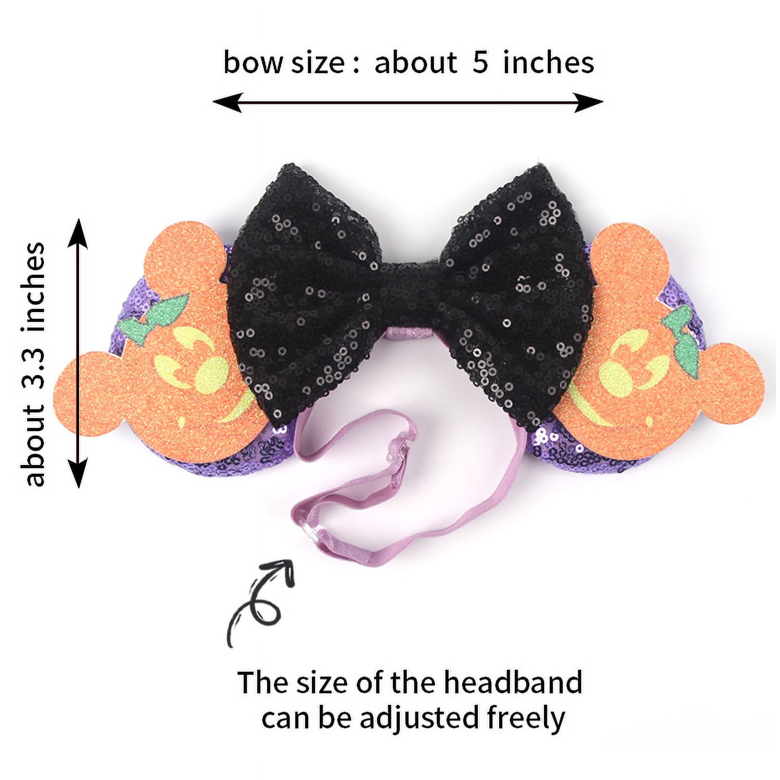 2024 Newest Halloween Disney Mickey Mouse Ears Adjustable Elastic