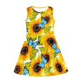 thumbnail image 3 of Renewold Sunflowers Girls Princess Tank Dress Size 5-6 Years Blue Butterfly Round Neck Midi Sundress Fashion Sleeveless Party Beach Skater Dresses Kids Gifts, 3 of 6