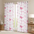 thumbnail image 2 of Feelyou Cute Princess Ribbon Blackout Curtains Set of 2 (52x84 Each) for Teens, Girly Pink Bowknot Window Curtains, Kawaii Love Heart Curtains and Drapes, Window Curtains Decor, 2 of 6