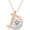 Rose, variant on 925 Sterling Silver 14K White Gold Finish Round Cut White Diamond Initial Letter D Pendant Necklace For Women