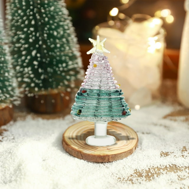 Fiudx Mini Adornos para Árbol de Navidad, Decoraciones de Vidrio Vibrantes, Tamaño Pequeño para Manualidades, Decoración Del Hogar, Accesorio para Fiestas Navideñas, Perfecto para Casas de Muñecas, 6