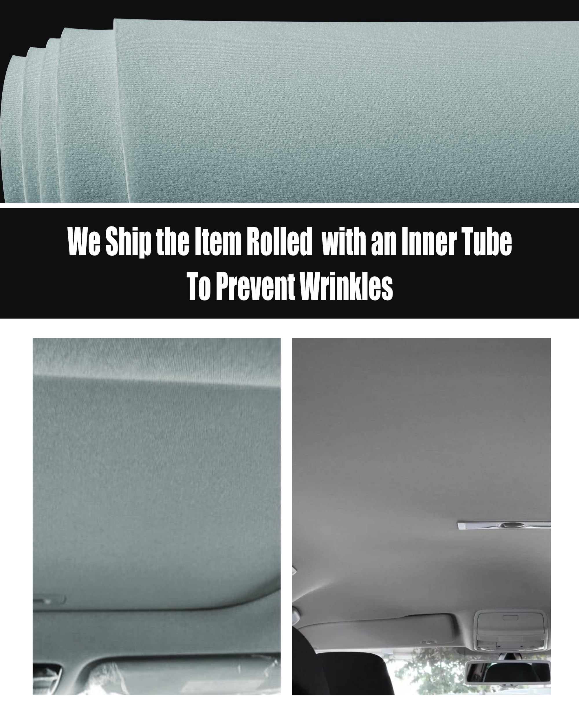 3/16" Cloth Foam Backed Fabric 60" Wide Automotive Headliner — OEM-Style Cloth | DIY headliner repair, heat resistant auto cloth, auto trim supplies, Ceiling liner| Sold by Continuous Yard (Charcoal)