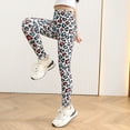 thumbnail image 5 of WAYUTE Girls Stretch Printed Leggings Milk Silk Soft Pants Thin Long Tights with Leopard Star Pattern Casual School Wear, 5 of 6