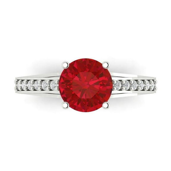 Clara Pucci 14K White Gold 2.21ct Tourmaline Solitaire with Accents Ring