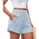 thumbnail image 5 of Shorts Boxer de Mujer PRETTYGARDEN a Rayas Verano 2025 Tendencia Casual con Cintura Elástica para Casa y Playa (Rayas Azul Claro y Blanco, Talle S), 5 of 9
