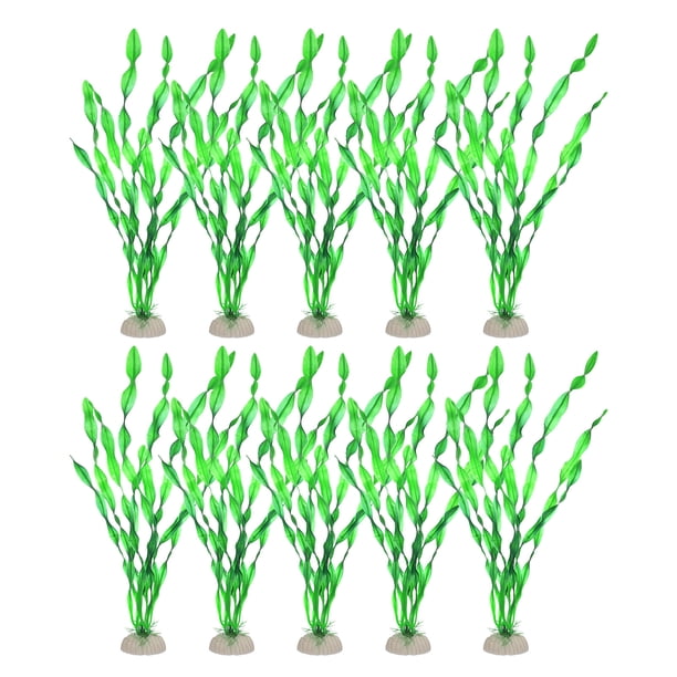 Uxcell Plantas Artificiales para Acuarios, 10 Pcs Decoraciones para Acuarios (Algas)