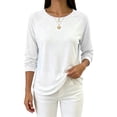 thumbnail image 3 of yillto Long Sleeve for Women Shirts Lightweight Soft Basic Round Neck Casual Loose Tshirts Tops, 3 of 7