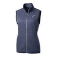 thumbnail image 2 of Women's Cutter & Buck  Heather Navy Reading Fightin Phils Mainsail Sweater Knit Full-Zip Vest, 2 of 3