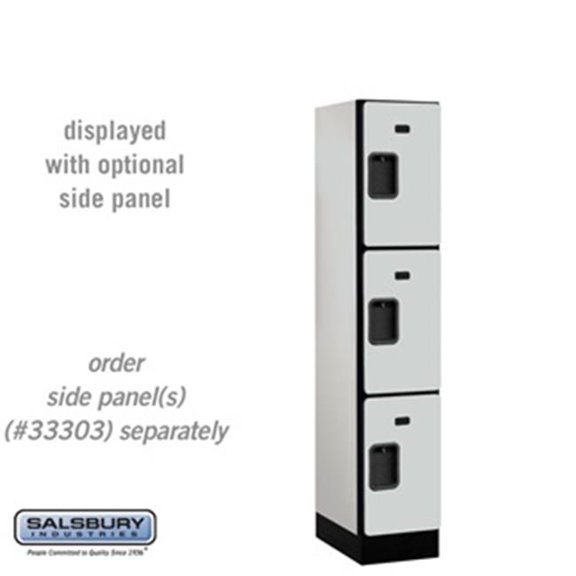 SalsburyIndustries 33158GRY Triple Tier 1 Wide 5 ft. X 18 in. Designer Wood Locker - Gray