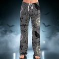 thumbnail image 2 of QWKLEAJ Halloween Pajama Pants Women Flannel Lounge Sleepwear Loose Fit Elastic Waist Long Trousers Holiday Party Casual Home Wear Cute Pumpkin Print Cozy Winter Bottoms, 2 of 5