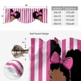 thumbnail image 6 of Pink Stripes Tie Up Valance Curtains for Windows, Kitchen Curtains Window Treatments, Cartoon Funny Bow Girl Vertical Striped Short Window Shades Valances for Bedroom Bathroom Cafe 42"x12", 6 of 8