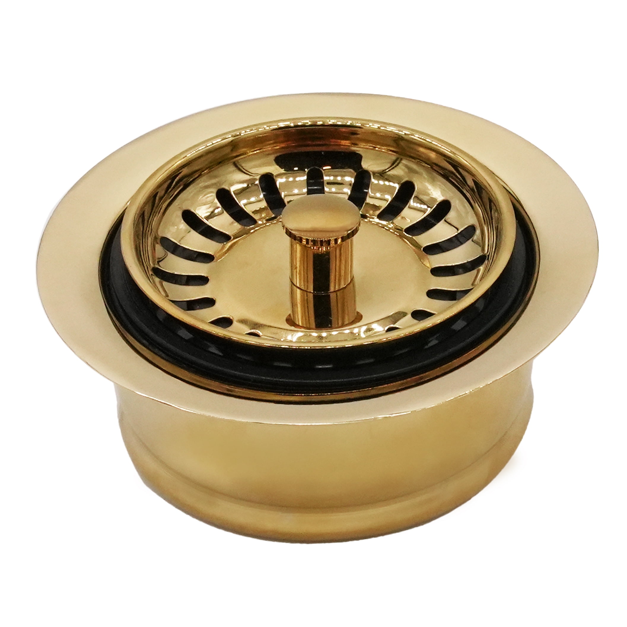 Westbrass COMBO PACK 3-1/2" Post Style Sink Strainer and Extra-Deep Waste Disposal Trim, Polished Brass