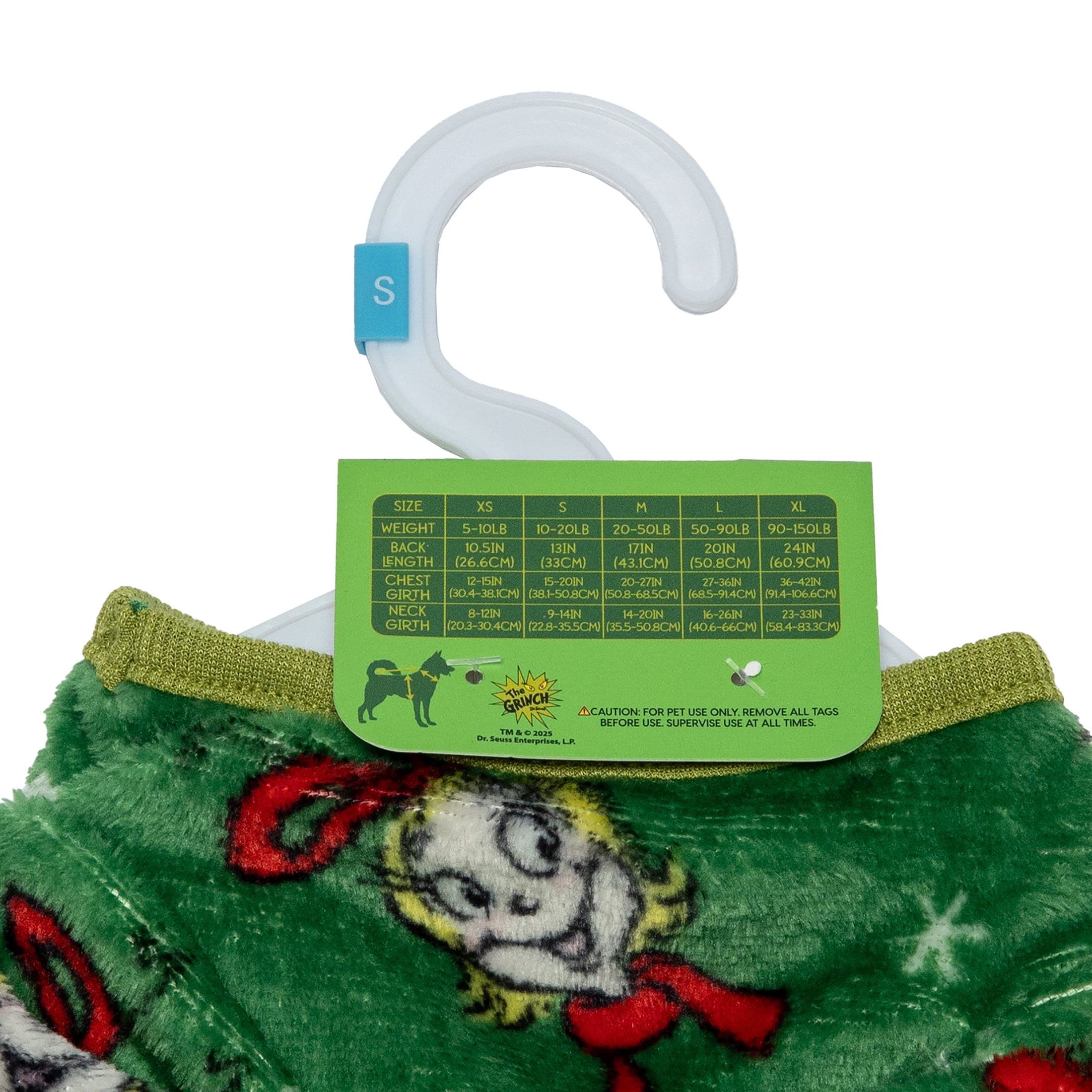 Dr. Seuss' The Grinch! Holiday Pet Pajamas for Cats & Dogs, Grinch and Max, Green, Small