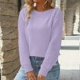 thumbnail image 6 of Fashion Crochet Pullover Women's Top Hollowout Pattern Long Sleeve Crewneck Knitwear Plain Sweater Work Leisure Wear, 6 of 7
