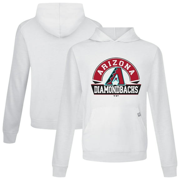 Men's Levelwear White Arizona Diamondbacks Relay Banner Arch Pullover Hoodie