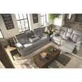 thumbnail image 4 of Bowery Hill Contemporary Fabric Gray Reclining Sofa with Drop Down Table, 4 of 11