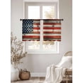 thumbnail image 3 of Vintage American Flag Sheer Curtains 45 Inch Length 2 Panels for Living Room, Retro USA Flags Wooden Voile Kitchen Curtain Set, Luxury Privacy Drapes Window Treatment for Bedroom, 3 of 7