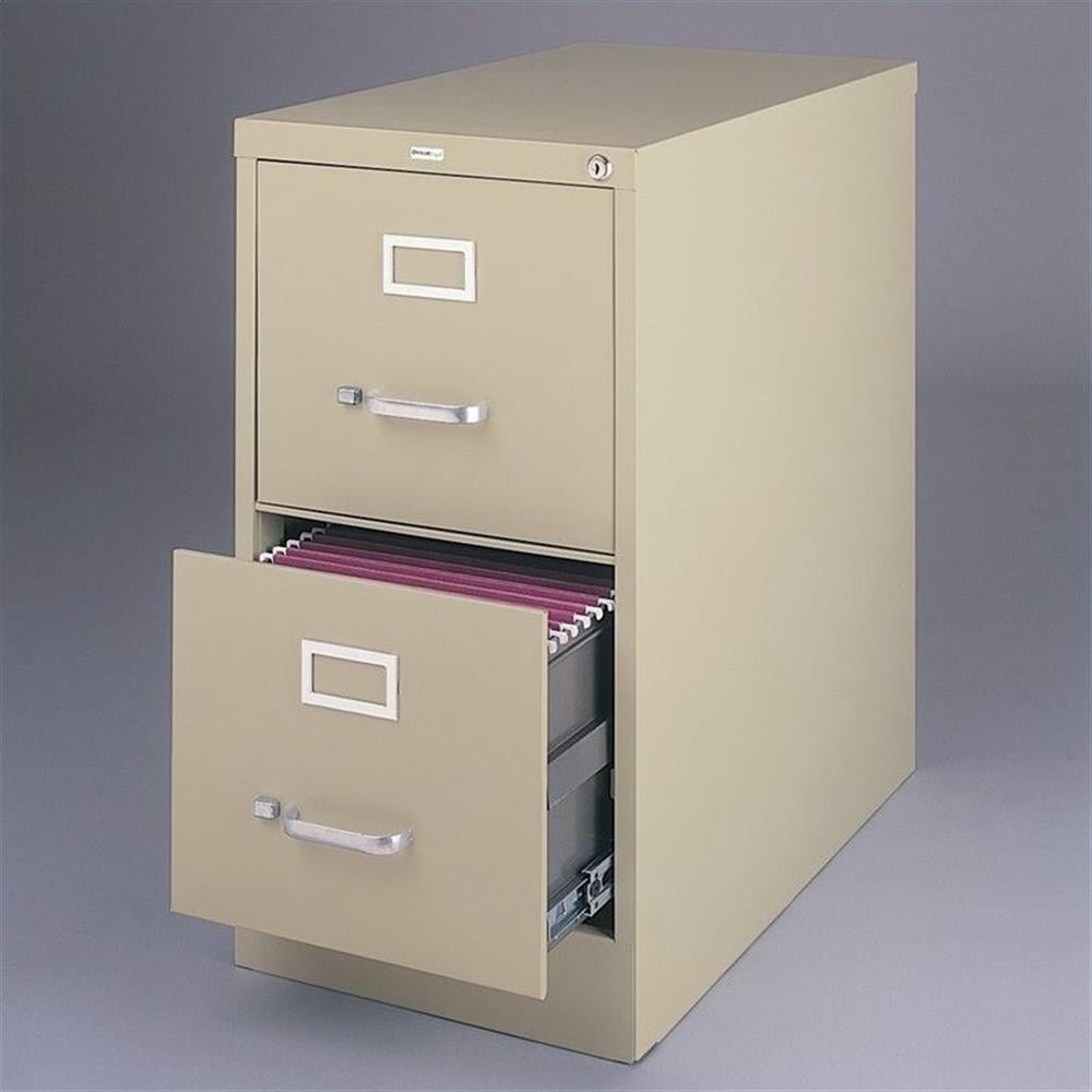 Kingfisher Lane Metal 2 Drawer Letter Width Vertical Filing Cabinet Putty/Beige