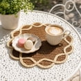 thumbnail image 5 of PONPRNGY 1Pc Rattan Paper Place Mats Farmhouse Wicker Printed Paper Place Mats for Dinner Plates Woven Pattern Round Table Mats for Dining Wedding, 5 of 6