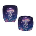 thumbnail image 2 of HELLHERO Jellyfish Coral Print Office Computer Chair Covers, Removable Rotating Chairs Backrest and Seat Protectors, Office Chair Seat Cover, Purple, 2 of 7