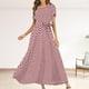 thumbnail image 2 of Vestidos Para Mujer Vestidos Casuales Moda Cuello Redondo Manga Corta Playa Lunares Vendaje Largo Maxi Vestido Odeerbi  ODB152443, 2 of 9