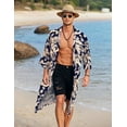 thumbnail image 2 of COOFANDY Men's Lightweight Kimono Robe Jacket Printed Japanese Style Bathrobes Casual Open Front Long Cardigan Coat Outwear, 2 of 6